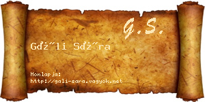 Gáli Sára névjegykártya